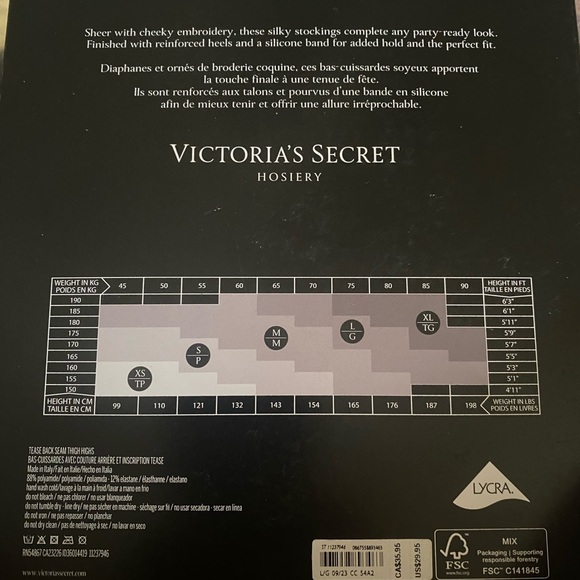Victoria's Secret Hosiery
TEASE ME LOVE ME Thigh High lingerie stockings New - Picture 3 of 3